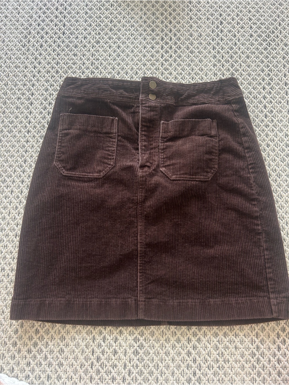 LOFT- Brown Corduroy Button-Front Skirt